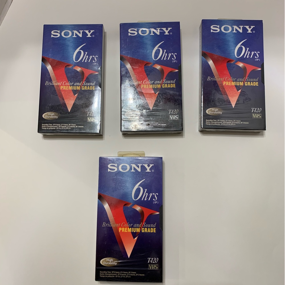 Sony 6 Hours VHS T-120 Blank Video Tapes (4 pack) -